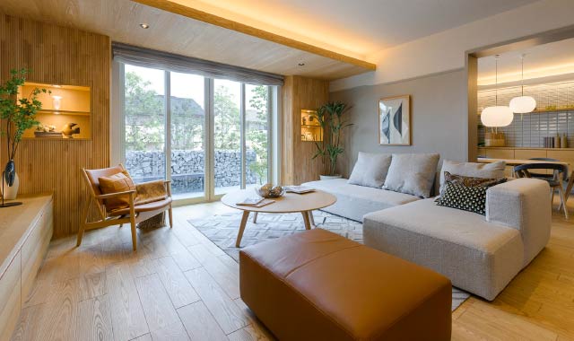 きれいなリビングルーム。