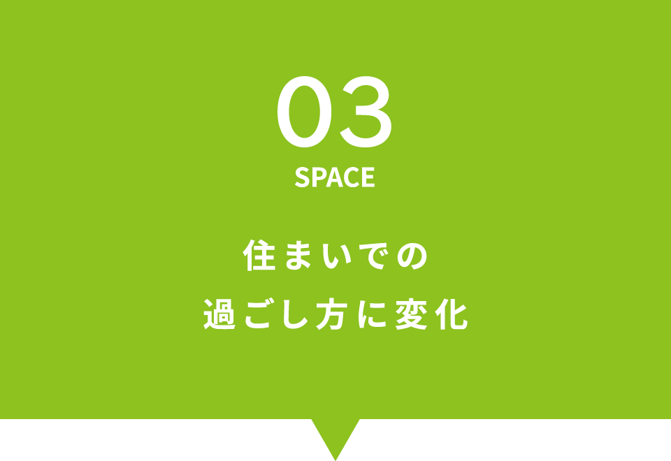 03 SPACE 住まいでの過ごし方に変化