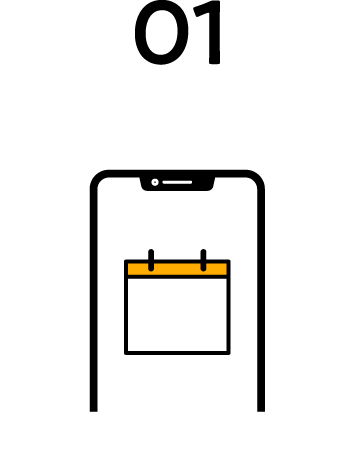 スマートフォンで事前予約をするイラスト